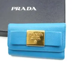 ✨極美品✨ PRADA キーケース 6連 アイコン リボン サフィアーノレザー