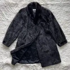 美品✨サガミンク 毛皮コート ダークブラウン 13号 XL 大きいサイズ 銀タグ