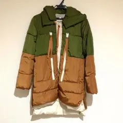 【SALE】ツートンカラー ジップアップ ダウンジャケット