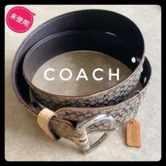 COACH コーチ シグネチャー ベルト カーキ Cモノグラム レディース L