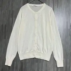 エージーバイアクアガール　クルーネック長袖カーディガン　薄手　M