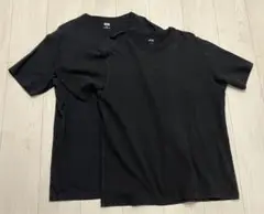 ユニクロ 2枚セット XLサイズ クルーネックTシャツ 綿100% 黒