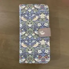 ウィリアムモリス花と鳥デザイン 手帳型ケースiPhone12