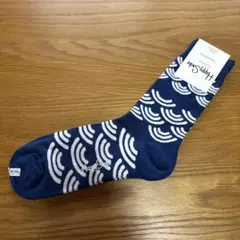 【新品未使用】ネイビー 波模様 ソックス