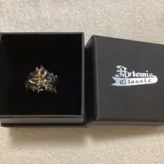 Artemis Classic シルバーゴールド葉モチーフリング 925 箱付き