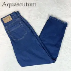 極美品❗️ Aquascutum カットオフ　デニム　インディゴ　フロントポケット