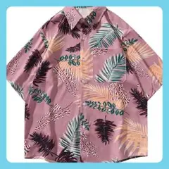 【GORBAST】メンズ 柄シャツ アロハ 半袖 五分袖 M 通気性 汗染み防止