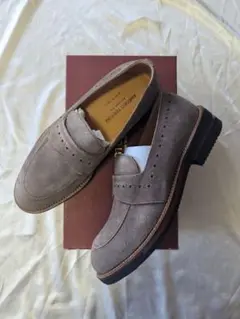 新品未使用　a.testoni ローファー　グレー　レザー