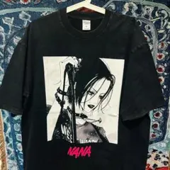 矢沢あい バンド Tシャツ 半袖 ティーシャ 新品 ウォッシュ ブラック