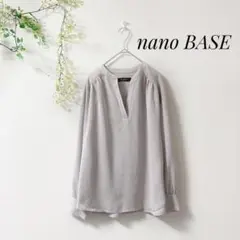 nano BASE　Vネック　シャツ　ナノユニバース　スキッパー　オフィカジ