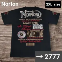 極美品 Norton ノートン マルチ ロゴ T シャツ 2XL 黒