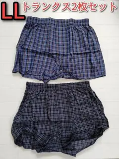 メンズ パンツ 下着 トランクス 快適設計 LLサイズ 2枚セット チェック柄