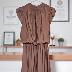 『新品』♡ブラウン シャツワンピース 半袖，定価4,290円