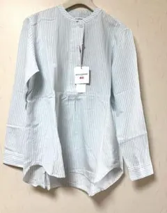 【新品タグ付き】ユニクロ★ストライプブラウスMサイズ