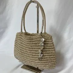 アンテプリマ ワイヤーバッグ シルバーゴールド ハンドバッグ チャーム付き
