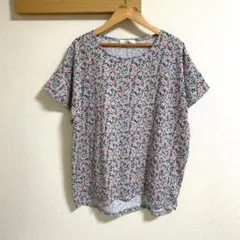 ゴールデンベア 小花プリントフレンチスリーブ 半袖 Tシャツ LL