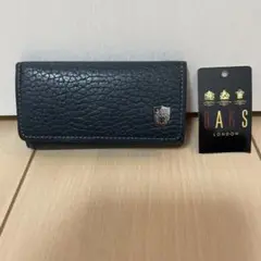 DAKS ダックス 4連キーケース DP28665 ネイビー　シープスキン