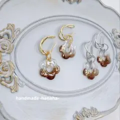 ˚.꒰ new ꒱.˚お花　おはじき　イヤーカフ　リボンイヤーカフ　2way