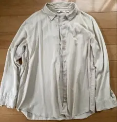 ユニクロ　レーヨン長袖シャツ　ベージュ　XL