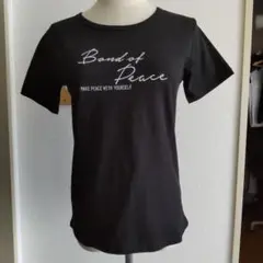 未使用★レディース★半袖 ロゴ プリント Tシャツ カットソー 黒 Mサイズ