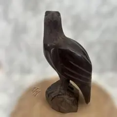 木製鷹の彫刻 ダークブラウン