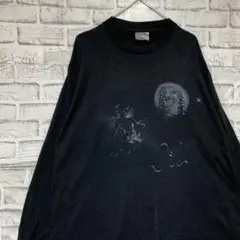 USA製90sヴィンテージロンTシャツ！シングルステッチ　ブラック古着XL717