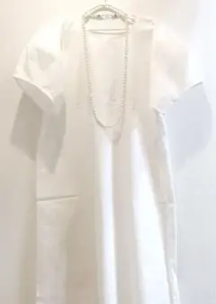 白　コットンワンピースk