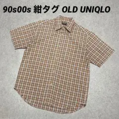 90s00s 紺タグ OLDUNIQLO オールドユニクロ チェック 半袖シャツ