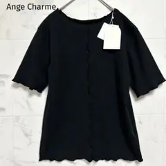 【Ange Charme】新品　辻希美 ブラック半袖リブTカットソー　Mサイズ