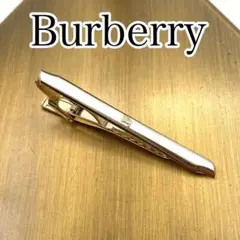美品　Burberry ネクタイピン シルバー×ゴールド　ロゴ入り