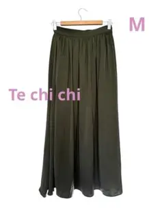 ★美品★Te chi chi★テチチ★ロングフレアスカート Mカーキ 春夏秋