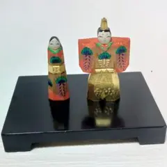 南都　松鳳作　一刀彫　雛　立雛 南都松鳳作一刀彫雛立雛