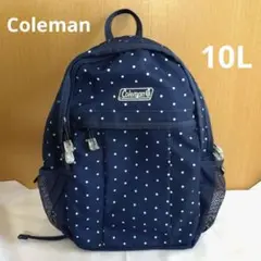 【美品】Colemanコールマン　子ども用リュック　水玉　ネイビー　ドット柄