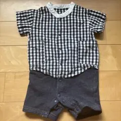 チェック柄ロンパース　70 F.Oインターナショナル