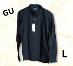 新品✨️GU ネイビー 長袖シャツタグ付き