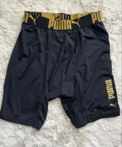 PUMA ブラック インナータイツ ゴールドロゴ
