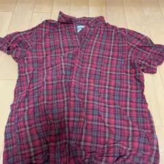 Columbia 半袖シャツ Lサイズ 赤チェック