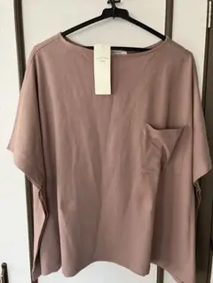Samansa Mos2 blueポケット付きピンクTシャツ