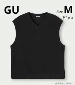 GU ☘️カノコVネックビッグベスト ブラック　Mサイズ