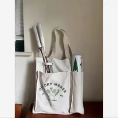 バドミントンラケット 手提げバッグ ベージュ