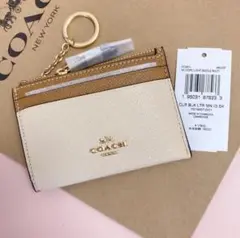 新品coach ミニ スキニー ID ケース カラーブロック