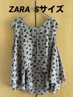 ZARA ノースリーブフリルブラウス シャツ Sサイズ