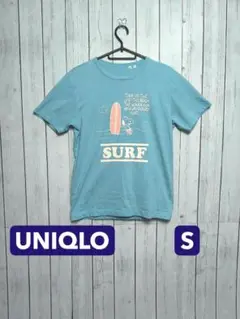 メンズ✨UNIQLO✨Sサイズ✨半袖Tシャツ✨水色系・スヌーピーコラボ