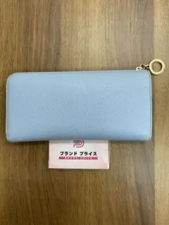 【セール品】BVLGARI 長財布 ラウンドファスナー 水色