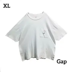 GAPギャップTシャツポケット付き刺繍ロゴマークオーバーサイズ古着