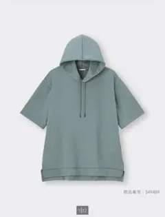 GU ジーユー ドライダブルフェイスビッグ パーカー 半袖 五分袖 M