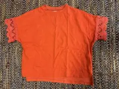 Ocean & Ground 朱色レース袖 Tシャツ 140