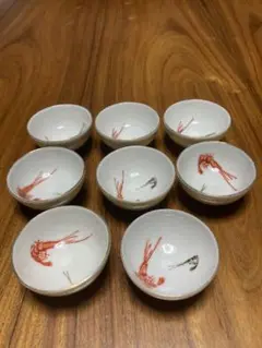 エビの絵柄 盃 8個セット