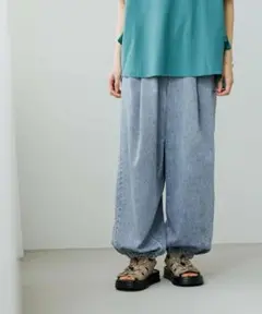 スタジオクリップ【接触冷感】ひんやりタックバルーンデニム《CLIP denim》