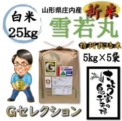 新米 山形県庄内産 雪若丸 白米25kg Gセレクション 特別栽培米